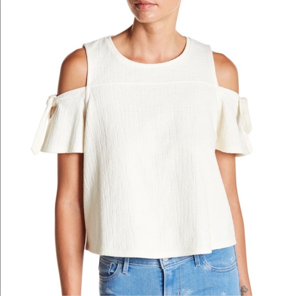 Madewell Skylark Cold Shoulder Cream Top - Picture 1 of 5